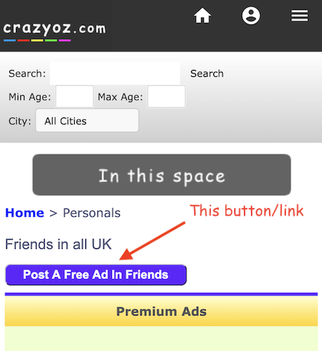 Posting a free ad on CrazyOz